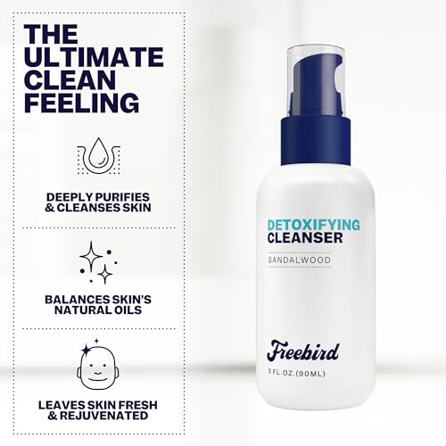 Freebird Daily Body & Face Cleanser for Men, Detoxifying Skin Cleanser with Vitamin E and Salicylic Acid, Gentle Exfoliating Wash, Paraben-Free, Vegan, 3 Fl Oz (90 mL)