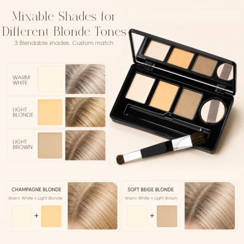 Root Touch Up Powder 3 Colors Blonde Hair Cover with Brush