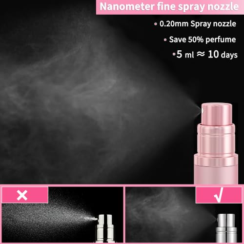 ANTOKX Pink 5ML Refillable Perfume Travel Spray Bottle Atomizer