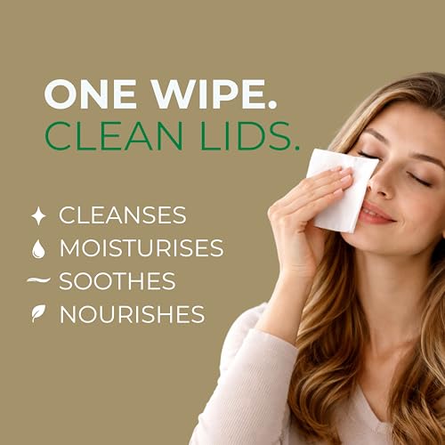 NOVEHA 3 Pack Tea Tree & Coconut Oil Eyelid & Lash Wipes for Demodex & Itchy Eyes