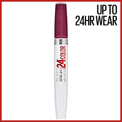 Maybelline Super Stay 24, 2-Step Liquid Lipstick Makeup, Long Lasting Highly Pigmented Color with Moisturizing Balm, Always Heather, Magenta, 1 Count