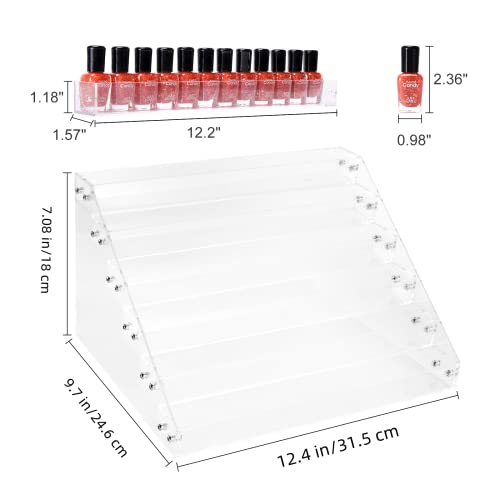 6-Tier Clear Acrylic Nail Polish Organizer Holds 56-96 Bottles