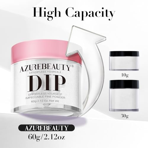 AZUREBEAUTY Pro Clear Dip Powder 60g - Long-Lasting Acrylic Dipping Powder