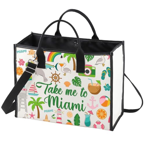 WZMPA Miami Florida Travel Cosmetic Bag Miami Souvenir Gifts Take Me To Miam Zipper Pouch Bag Miami City Trip Gift (To Miami-TB)