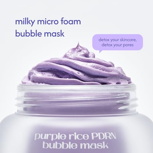 Purple Rice PDRN Bubble Mask | Pore Deep Cleansing | Gentle Exfoliation | Sebum Control | Vegan Korean Skincare | AHA + BHA + PHA + LHA | 1.69 oz (50 g)