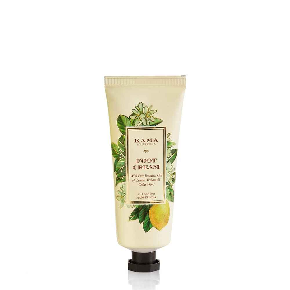 Kama Ayurveda Foot Cream with Pure Essential Oils of Lemon, Verbena and Cedar Wood, 60g