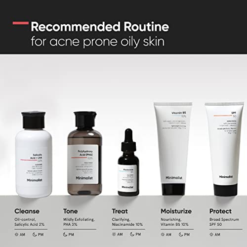 Minimalist 2% Salicylic Acid Face Wash for Oily, Acne Prone Skin | Anti Acne Face Wash With LHA & Zinc | Sulphate free Gentle BHA Liquid Exfoliant | For Women & Men | 3.4 Fl Oz / 100 ml
