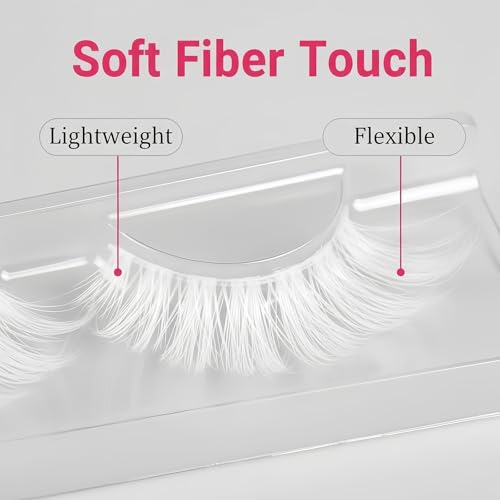 White Anime False Eyelashes - 2 Pairs Fluffy Lashes