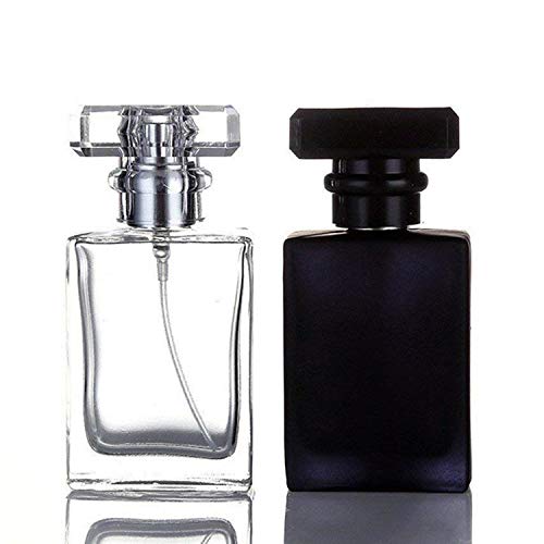 2 Pack 30ML Refillable Glass Perfume Bottles with Spray - Travel Cologne Atomizers