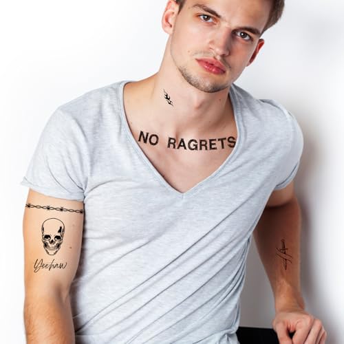 Barbed Wire Temporary Tattoos - 4 Sheets Waterproof Fake Tattoos