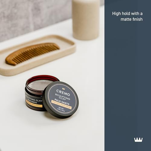 Cremo Palo Santo Sculpting Clay - High Hold, Matte Finish, 4 oz