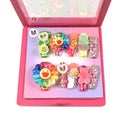 Flower Press on Nails Handmade with Full Covered Crystals Reusable Full Cover Long Coffin Stick On Nails, Size Medium