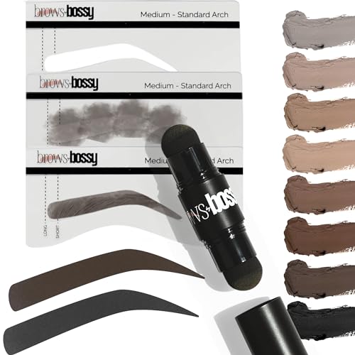 Dual-Color Eyebrow Stamp Stencil Kit with 9 Reusable Stencils