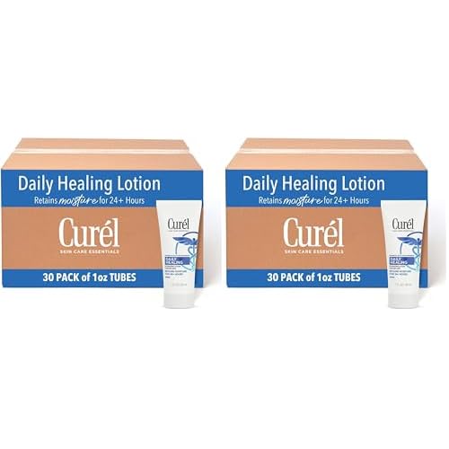 Curel Daily Healing Body Lotion for Dry Skin, Dermatologist Recommended Hydrating Body Lotion with Advanced Ceramides Complex 1 Oz, (Pack of 60)
