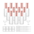 12 Pack,2 Oz Frosted Fine Mist Atomizer,Empty Glass Spray Bottles With Rose-Golden Pump Cap,Protable Travel Liquid Holder Containers for Perfume,Essential Oils-Stickers,Pipette&Funnel Included