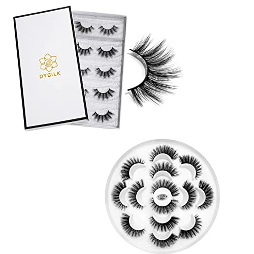 DYSILK Eyelashes Mink Lashes - 5/7 Pairs Fake Lashes Pack