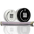 Ink Permanent Eyebrow Mapping Kit with Setting Powder, Eyebrow Brush and Brow Paste, Brow Mapping Tool, White Paste for Outlining & Fixation Powder, Professional Shaping Tool