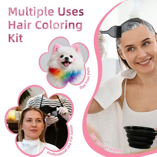 8-Piece Hair Dye Kit with Brush, Bowl & Comb