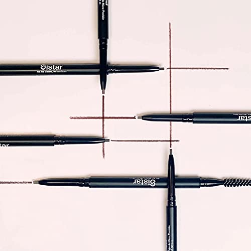 Sistar Micro Brow Defining Pencil Stylist Waterproof Eyebrow Pencil, Ultra Fine Double Ended Fill and Shape (Dark Chocolate)