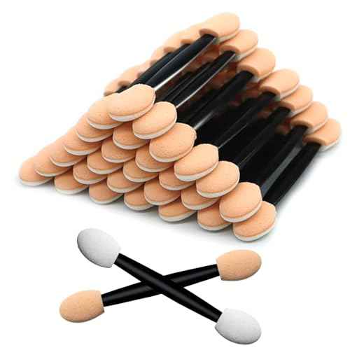 Dual Sides Disposable Eyeshadow Applicators,120Pcs Sticks With Sponge Tip, 6.2cm/2.4 Inch Brush for Eye Makeup - Women and Girls