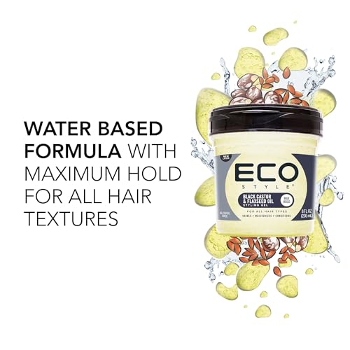 Eco Style Black Castor & Flaxseed Oil Styling Gel - 8 oz