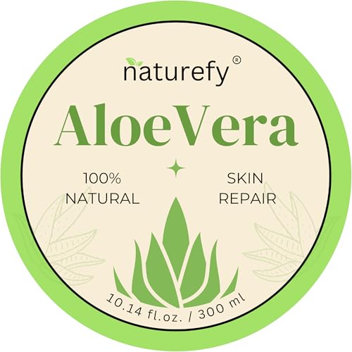 Aloe Vera Gel | 100% Pure & Organic | Farm Fresh Aloe Vera Pulp Extract with Jojoba Oil, Glycerine & Vitamin E | Hydrating, Soothing & Skin Repair Gel for Face, Hair & Body | 10.14 fl.oz.