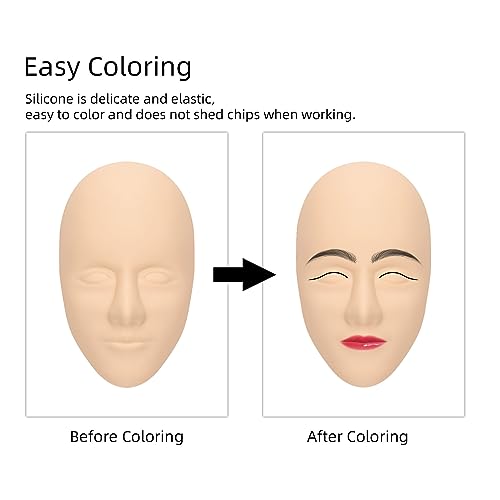 JimKing Tattoo Practice Skin Head 3pcs Silicone Microblading