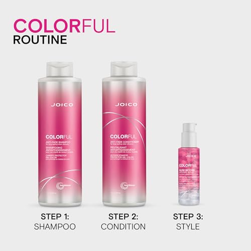 Joico Colorful Anti-Fade Shampoo | For Color-Treated Hair | Preserve Hair Color & Vibrancy Long-Term | Boost Shine & Reduce Breakage | Sulfate Free | With Camellia Oil & Pomegranate Extract