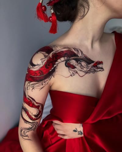 Large Realistic Flower Temporary Tattoos for Women