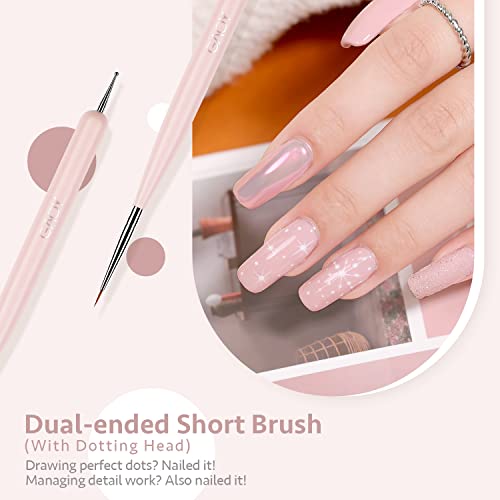 GAOY 8 Pcs Nail Art Brushes - Colored Nail Art Pens & Dotting Tools Set