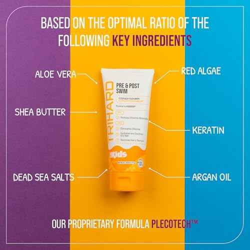 TRIHARD Kids Swim Conditioner, Chlorine Defense Pre and Post Swim Hair Protection from Chlorine, Saltwater, and Hard Water Chemicals, Hydrating Children¡¯s Conditioner for Pool and Ocean