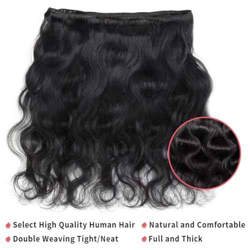 12A Brazilian Human Hair Bundles 14 16 18 Inch Body Wave Bundles Human Hair 100% Unprocessed Brazilian Virgin Human Hair Body Wave 3 Bundles Human Hair Extension Natural Color
