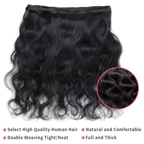 12A Body Wave Bundles Human Hair 1 Bundle 26 Inch 100% Unprocessed Brazilian Virgin Body Wave Human Hair Bundles for Women Natural Black