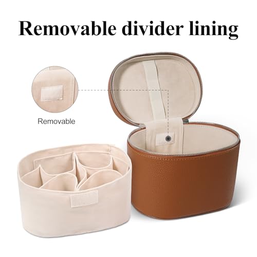 Makeup Bag, Travel Make up Case with Compartments and Handle, Portable Cosmetic Organizer Bags,Toiletry Bag for Women