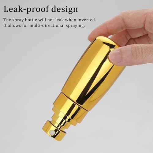 Cosywell Travel Spray Bottle TSA Approved 3 Pack 2oz 60ml Leak Proof Fine Mist Spray Bottle Empty Plastic Refillable Containers for Hair Perfume Toners Rose Water Cosmetics(Brown+Clear+Glod)