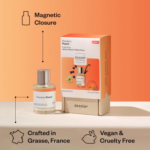 Dossier Powdery Peach Eau de Parfum for Women - Inspired by I Want Choo, Long-Lasting Floral Fruity Scent