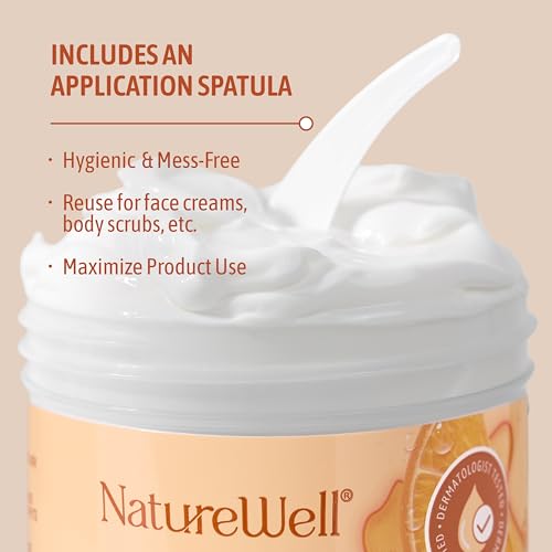 NATURE WELL Clinical Brighten & Hydrate Vitamin C Moisture Cream Skincare for Face, Body & Hands, Revitalizes Dull-Looking Skin, Promotes A Glowing Complexion, Helps Visibly Improve Skin Texture, 16oz