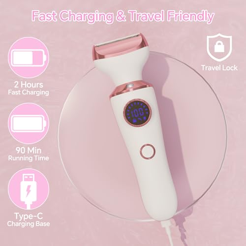 Rose Gold Women’s Electric Razor 4-in-1 Bikini Body Trimmer & Shaver