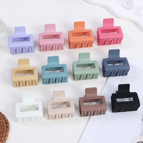 2 Inch Hair Claw Clips 12 Pack Colorful Matte Acrylic
