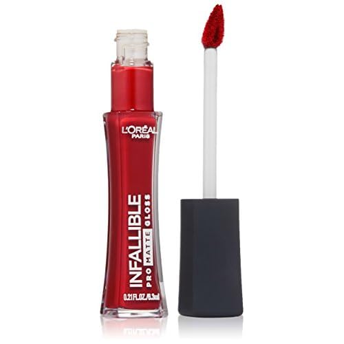 L¡¯Or?al Paris Cosmetics Paris Infallible Lip Pro Matte Gloss, Shanghai Scarlet, 0.21 fl. oz.
