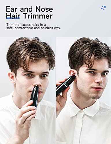 ZORAMI Black Rechargeable Nose & Ear Hair Trimmer with Dual-Edge Blades – 9000RPM, Multitask Grooming for Men & Women