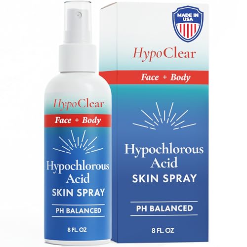 Hypochlorous Acid Spray for Face, Skin & Eyelids ? pH-Balanced HOCl Facial Spray Safe for Acne, Red & Sensitive Skin ? Gentle Non-Toxic Toner & Cleanser Mist for Clear, Hydrated Skin, 8 oz
