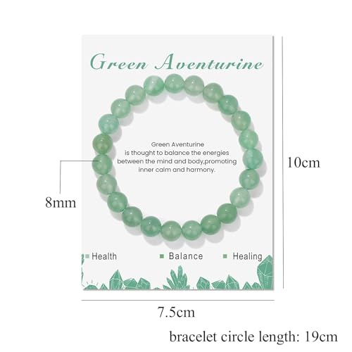 Jade Bracelet for Women 8mm Green Aventurine Bracelets Jade Bead Bracelet Women's Stretch Bracelets Green Jade Bracelet Jade Jewelry for Women Girls