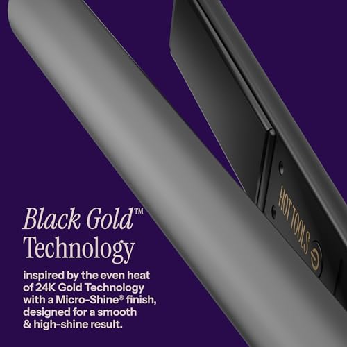 HOT TOOLS Black Gold 1 1/4" Flat Iron Straightener & Curler