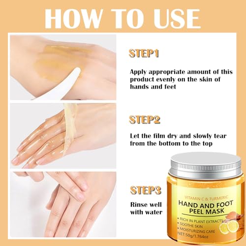 Turmeric Hand & Foot Peel Mask - Exfoliating Wax with Vitamin C (1.76 oz)