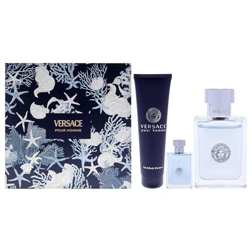 Versace Pour Homme Cologne 3-Piece Gift Set for Men - EDT & Shower Gel