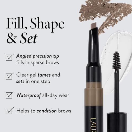 LAURA GELLER Sculpt-n-Stay 2-in-1 Eyebrow Pencil & Gel Blonde for Natural Full Brows