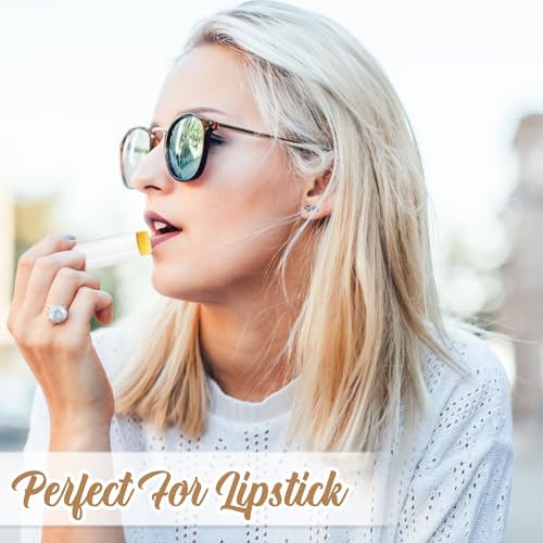 100 Pcs 5g Empty Lip Balm Containers Plastic Lipstick Tubes Refillable Lip Gloss Bottles for DIY Deodorant Balm Cosmetic - Wihte