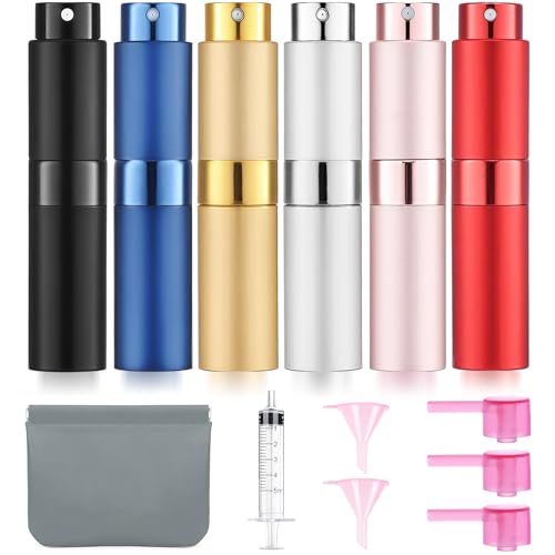 6-Pack 8ML Refillable Perfume Atomizer Travel Spray Bottle