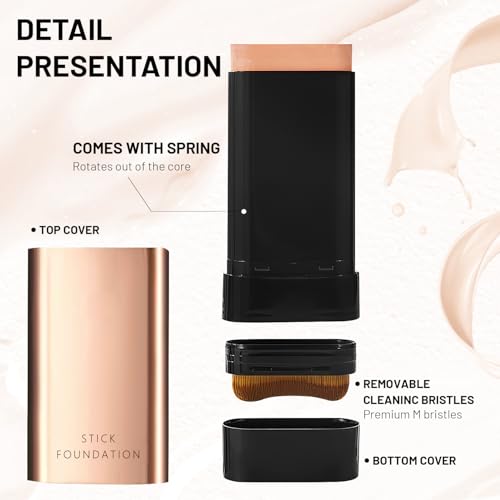 2-in-1 Anti-Wrinkle Foundation Stick with Brush